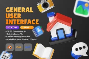 3D立体插画素材用户界面通用用户界面模型