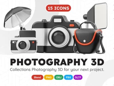 3D立体插画娱乐摄影模型