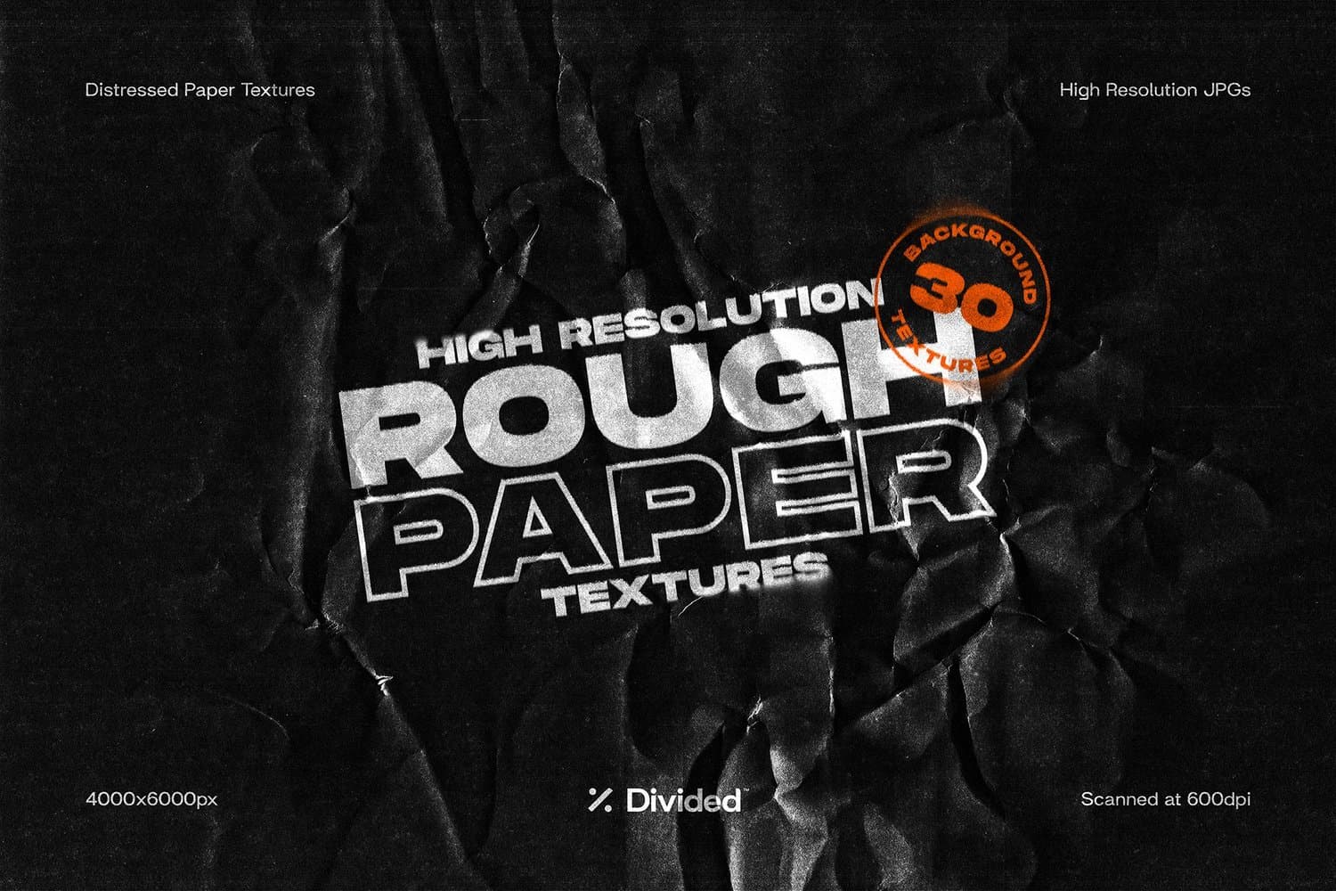 30种高分辨率仿旧纸张叠加素材 Rough Paper Textures (30 Assets)