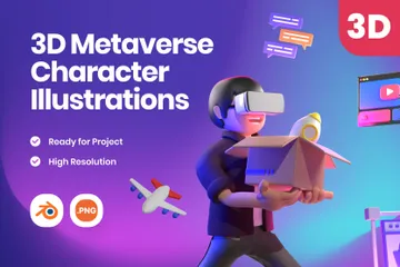 3D免扣素材科学技术Metaverse字符