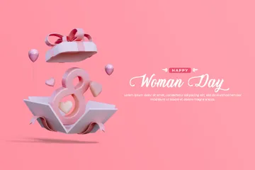 3D插画素材节日国际妇女节