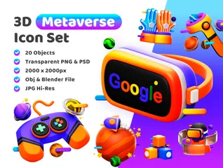 3D免扣素材科学技术Metaverse