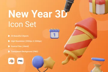 3D免扣素材娱乐新年