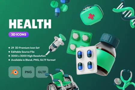 3D立体免扣素材医疗保健健康模型