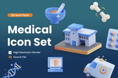 3D插画素材医疗保健医疗和保健