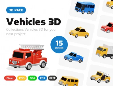 3D立体插画素材车辆车辆模型