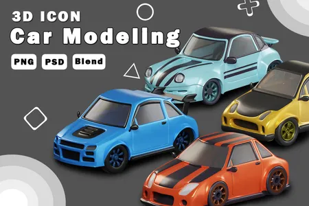 3D插画素材车辆汽车造型